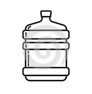 Big bottle of water for delivery icon vector or large bottled gallon line outline art style clipart isolated on white