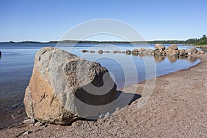 Big boulder on the shore