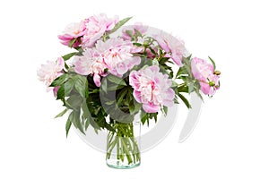 Big bouquet of pink peonies