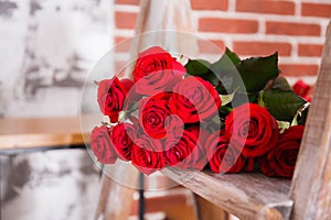 Big bouquet red roses