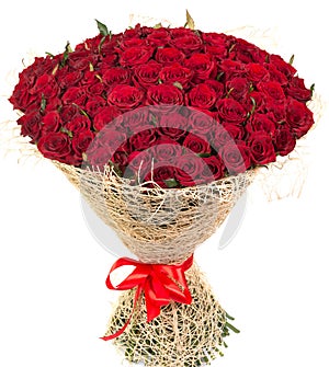 Big bouquet of red roses