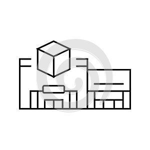 big box store shop line icon vector illustration