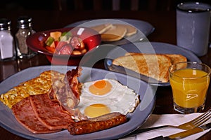 Big breakfast table - Eggs and Bacon