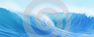 Big breaking blue ocean wave. Surfing summer wave banner