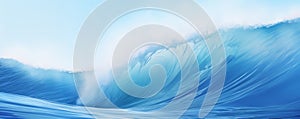 Big breaking blue ocean wave. Surfing summer wave banner