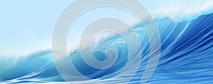 Big breaking blue ocean wave. Surfing summer wave banner