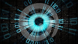 Big brother electronic eye concept, technologies for the global surveillance, security of computer and networks