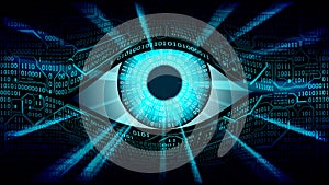 Big brother electronic eye concept, technologies for the global surveillance, security of computer systems and networks