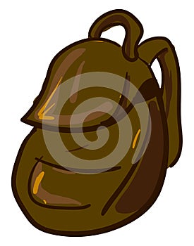 Big brown backpack, illustration, vector