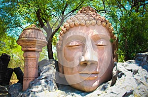 Big Buddha Head on natural backround