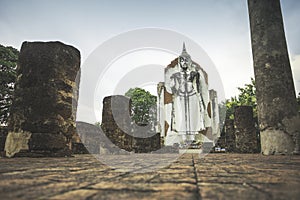 The big buddha Phra Attharot at Wat Viharn Thong in Phitsanulok, Thailand