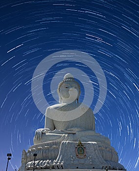 Big Buddha Phuket thailand views of Kata Beach karon beach and challong Bay lovely colourful Sky