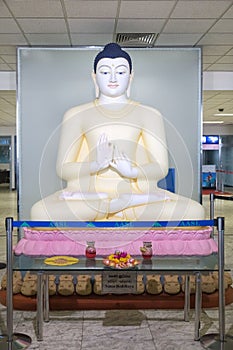 Big Buddha statue located in the Transit area at Bandaranaike International Airport