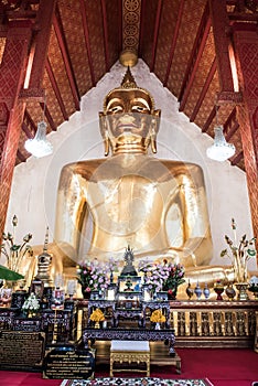 Big buddha statue in Si Khom Kham temple at Phayao province