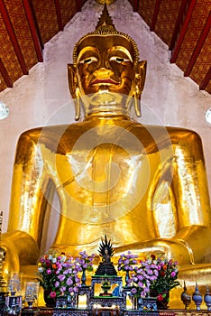 Big buddha statue in Si Khom Kham temple at Phayao province