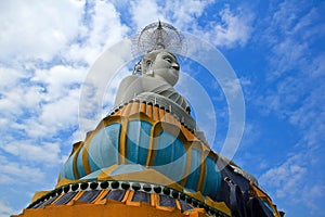 Big Buddha statue at Wat Nong Hoi Temple, Ratchaburi THAILAND