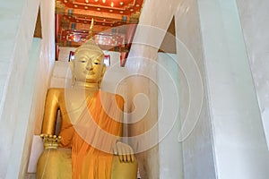 The big  Buddha in Wat Pa Lelai, Suphan Buri, Thailand