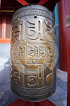 Big buddhist prayer wheel