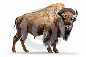 El gran búfalo diente aislado sobre fondo blanco 