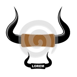 Big Bull Horn logo. Vector template emblem. horns of animal far