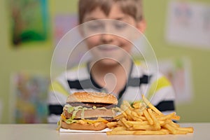 Big burger and chips