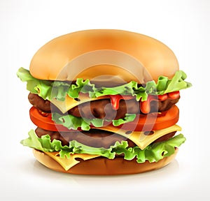 Velký hamburger vektor ikona 