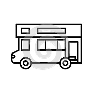 Big bus line icon, concept sign, outline vector illustration, linear symbol.