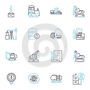 Big Business linear icons set. Corporations, Monopolies, Profits, Shareholders, Expansion, Competition, Mergers line