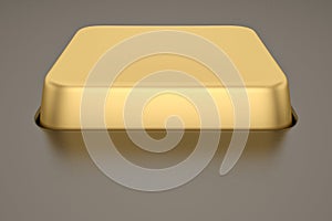 Big button On black Background, 3D render. 3D illustration