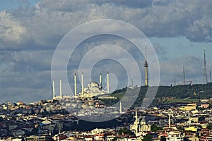 Big Camlica Mosque under the clouds