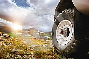 Big car wheel offroad concept photo