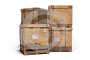 Big carboard Delivery box 3d render on a white background