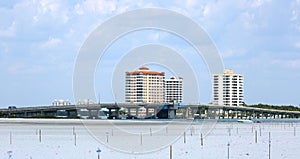 Big Carlos Pass Bridge connecting Fort Myers Beach to Bonita Springs, Florida.