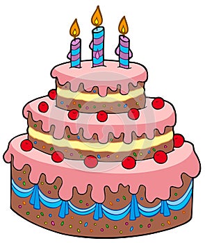 Big cartoon birthday cake