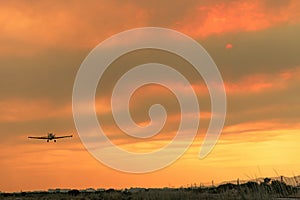 Big catastrophic forest fire in Alexandroupolis Evros Greece, near airport and Apalos, emergency situation, Aerial firefighting