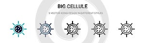 Big cellule icon in filled, thin line, outline and stroke style. Vector illustration of two colored and black big cellule vector