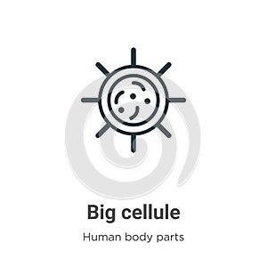 Big cellule outline vector icon. Thin line black big cellule icon, flat vector simple element illustration from editable human