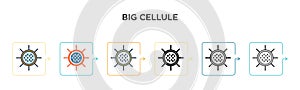 Big cellule vector icon in 6 different modern styles. Black, two colored big cellule icons designed in filled, outline, line and