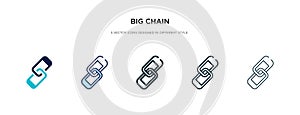 Big chain icon in different style vector illustration. two colored and black big chain vector icons designed in filled, outline,