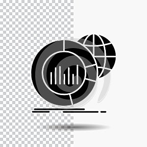 Big, chart, data, world, infographic Glyph Icon on Transparent Background. Black Icon