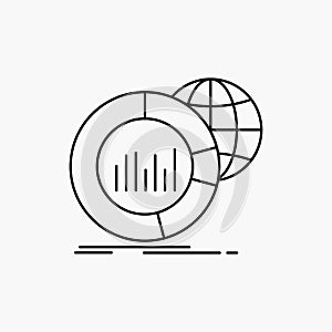 Big, chart, data, world, infographic Line Icon. Vector isolated illustration