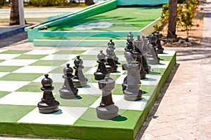 Big chess board and chess on the street, Cayo Largo, Cuba.