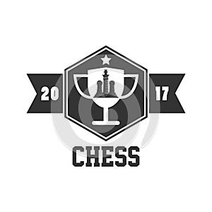 Big chess competition 2017 black and white emblem