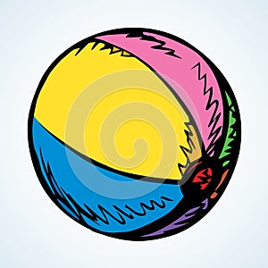 Big children`s ball. Vector drawing