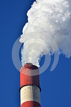 Big chimney in thermal power plant