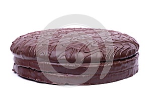 Big chocolate glazed cake