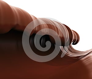 Big chocolate wave with white copy space
