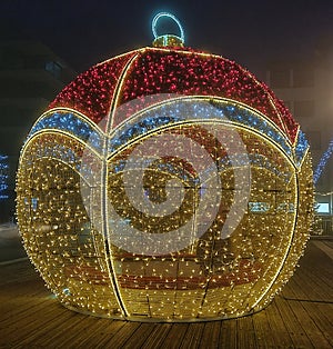 Big Christmas ball street decoration.