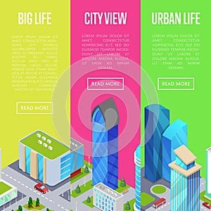 Big city life banners set