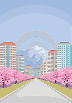 Big city and Sakura